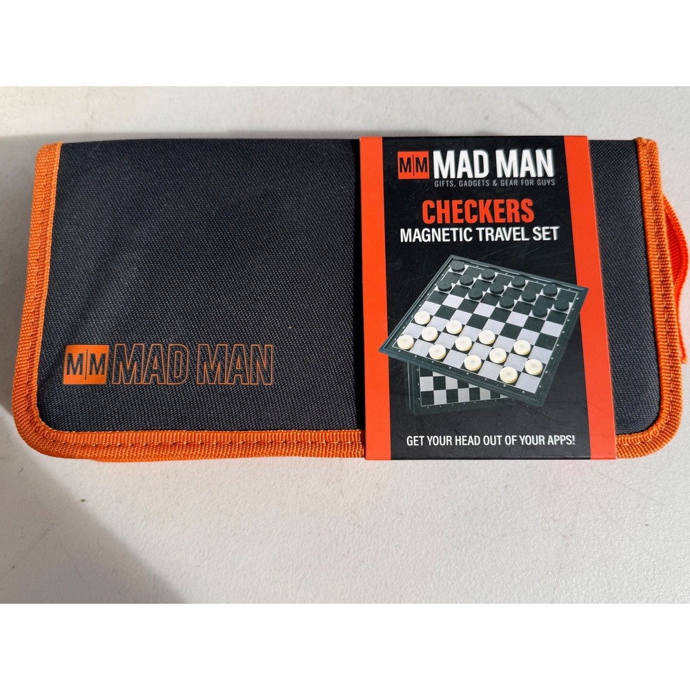 Mad Man Magnetic Travel Checkers Set | Portable Board Game New In Box